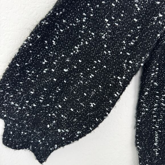 Calvin Klein Jeans Womens Knit Pullover Sweater Size M Metallic Marled Black - Picture 4 of 6